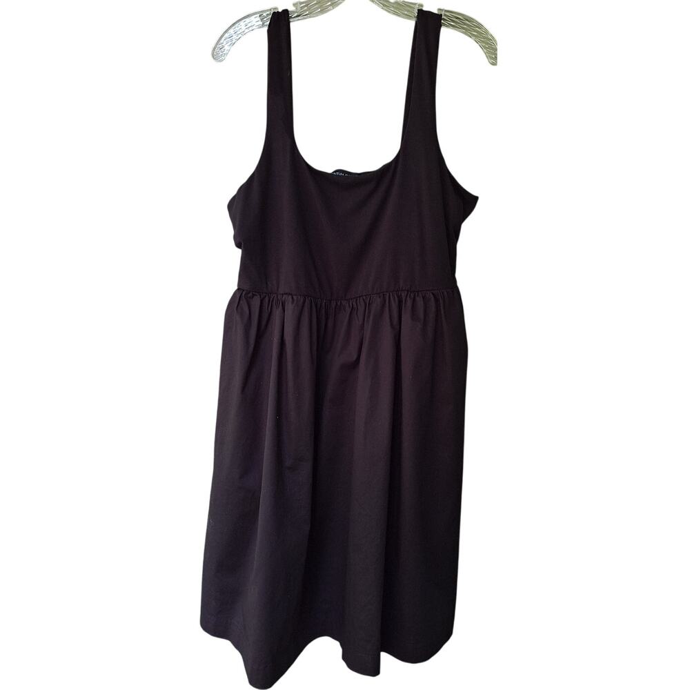 Cynthia Rowley Anthropology Basic Black Tank Mini Dress Cotton Blend Size L